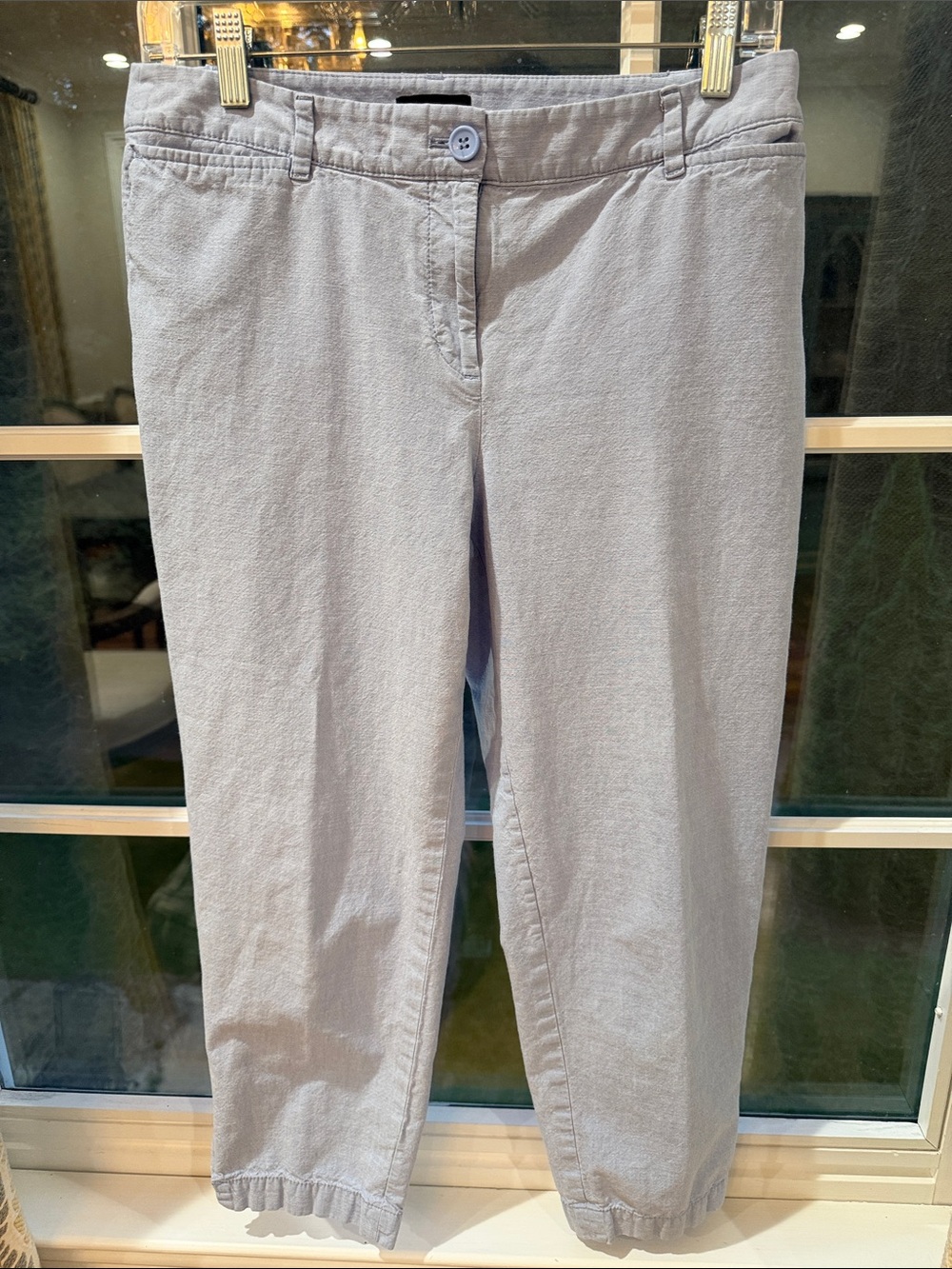 Talbots Perfect Crop Pant Blue Chambray Cotton Size 4